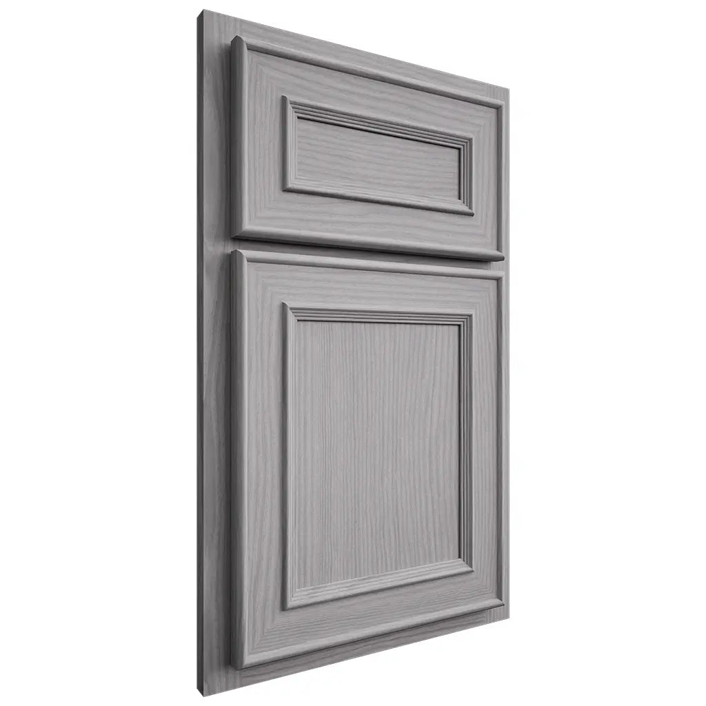 Shiloh Cabinetry Partial Overlay Dalton White Oak Plain Cut Stratus Door