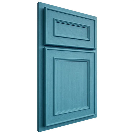 Shiloh Cabinetry Partial Overlay Dalton White Oak Quarter Sawn Aqua Door
