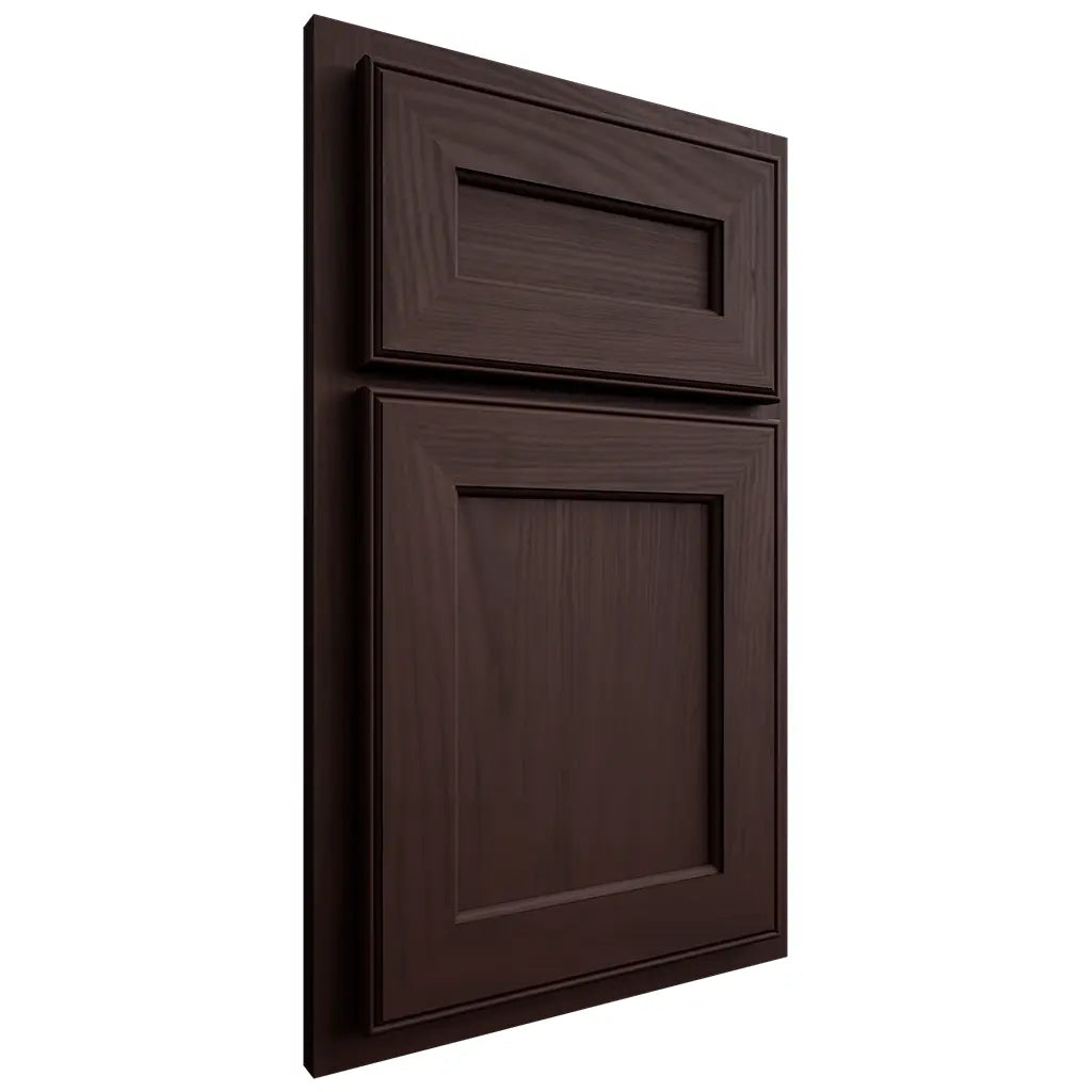 Shiloh Cabinetry Partial Overlay Essex Alder Plain Cut Bistre Door