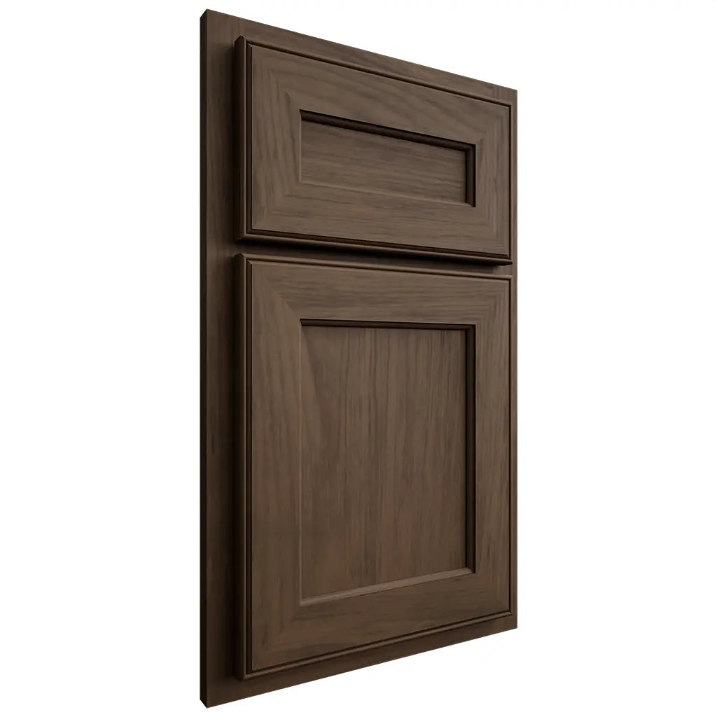 Shiloh Cabinetry Partial Overlay Essex Alder Plain Cut Caviar Door