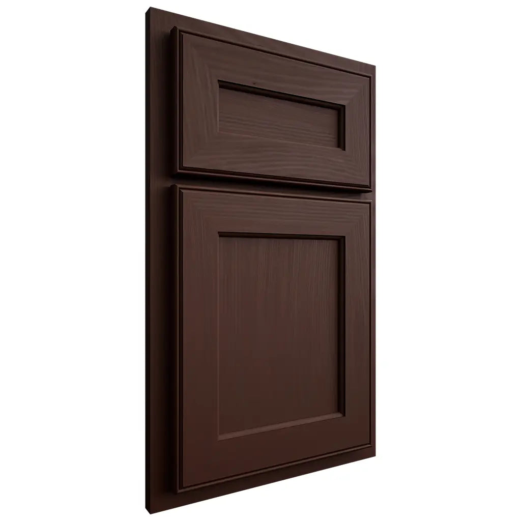 Shiloh Cabinetry Partial Overlay Essex Alder Plain Cut Umber Door