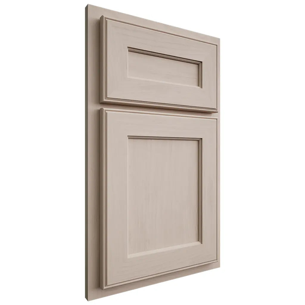 Shiloh Cabinetry Partial Overlay Essex Alder Plain Cut White Sands Door