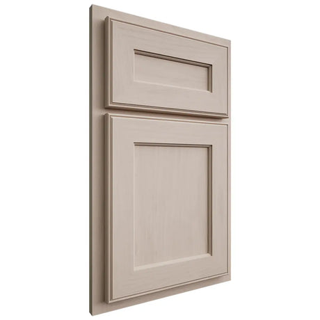 Shiloh Cabinetry Partial Overlay Essex Alder Plain Cut White Sands Door