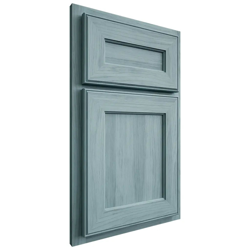 Shiloh Cabinetry Partial Overlay Essex Hickory Plain Cut Sky Door