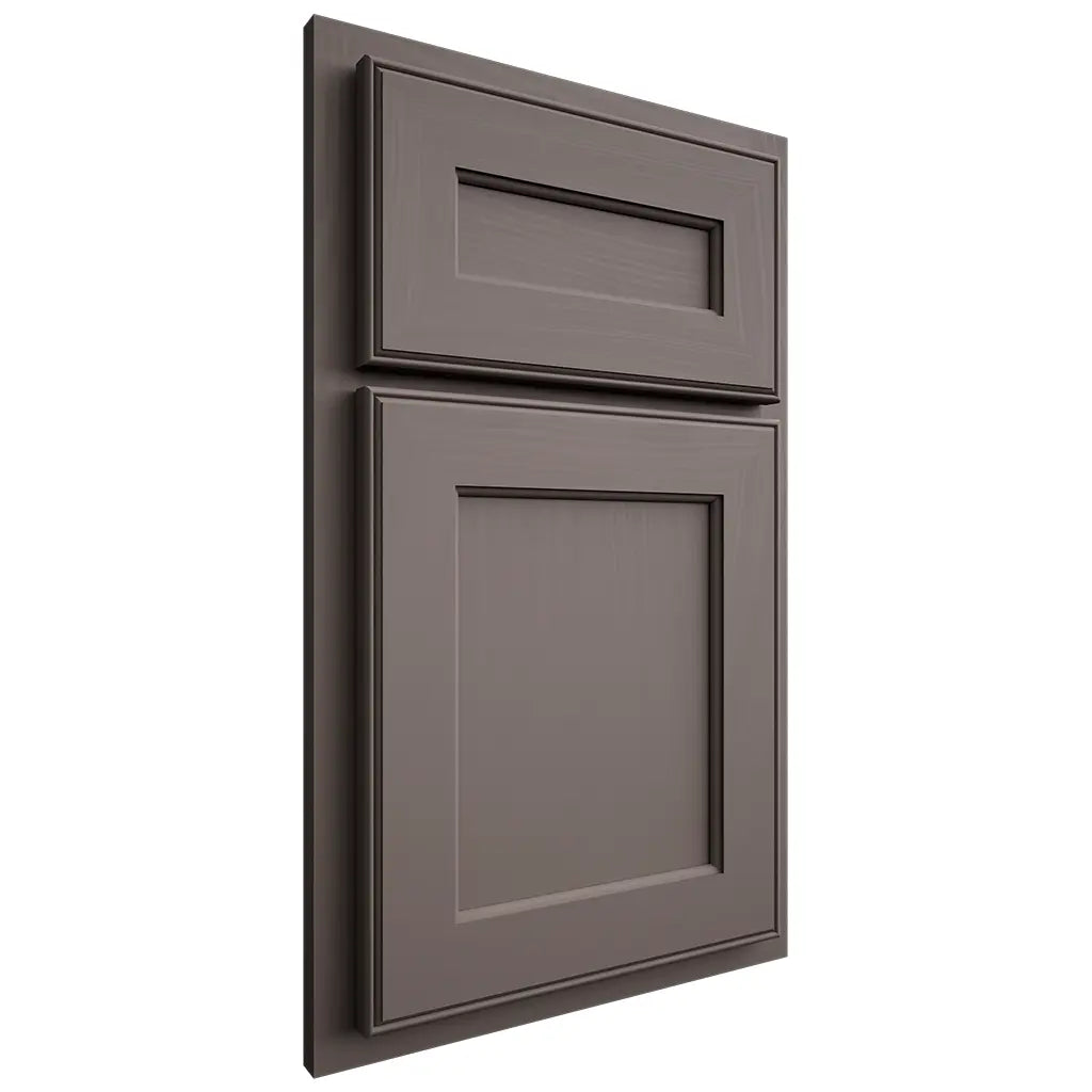 Shiloh Cabinetry Partial Overlay Essex Poplar Plain Cut Heatherstone Door