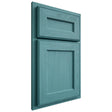 Shiloh Cabinetry Partial Overlay Essex Red Oak Plain Cut Aqua Door