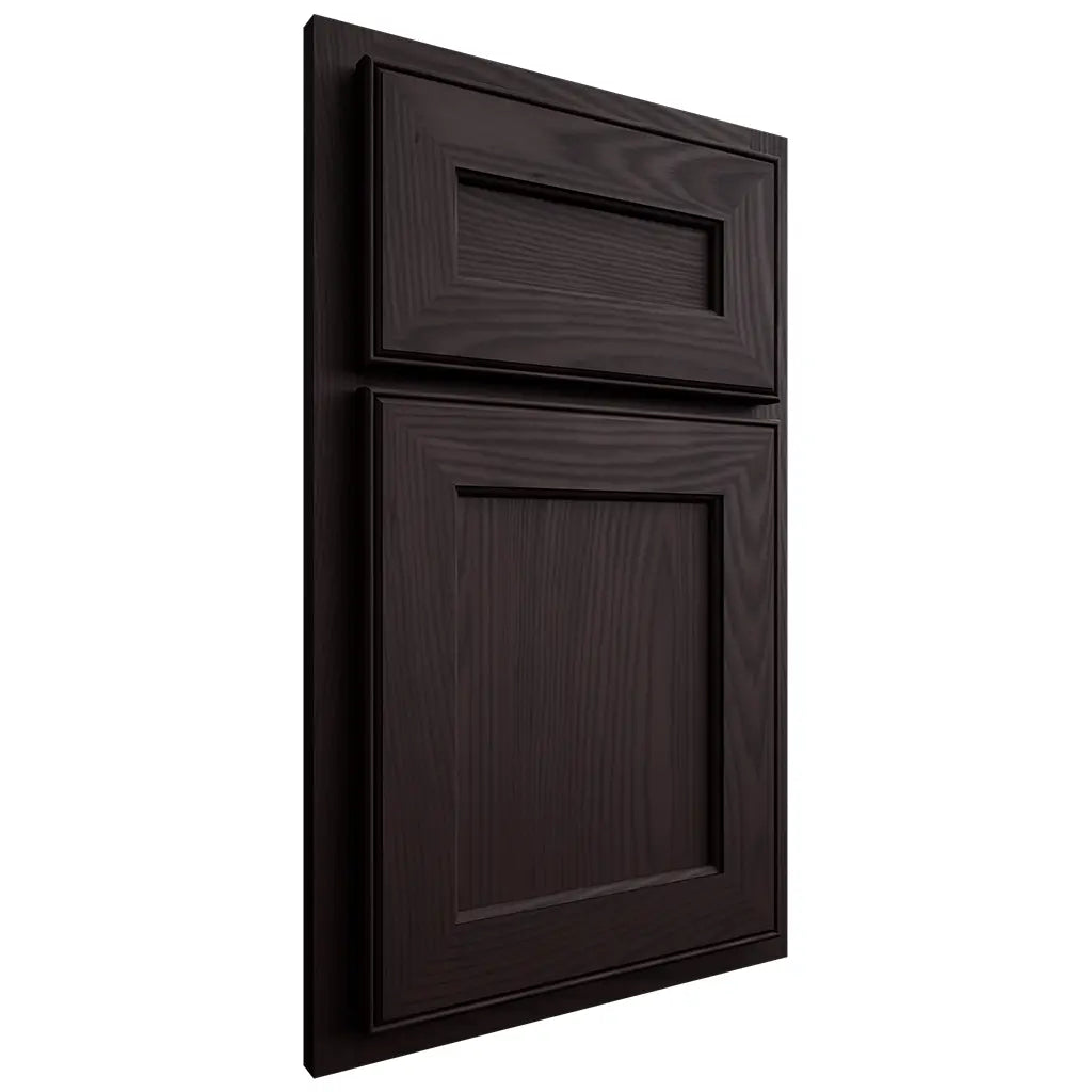 Shiloh Cabinetry Partial Overlay Essex Red Oak Plain Cut Espresso Door