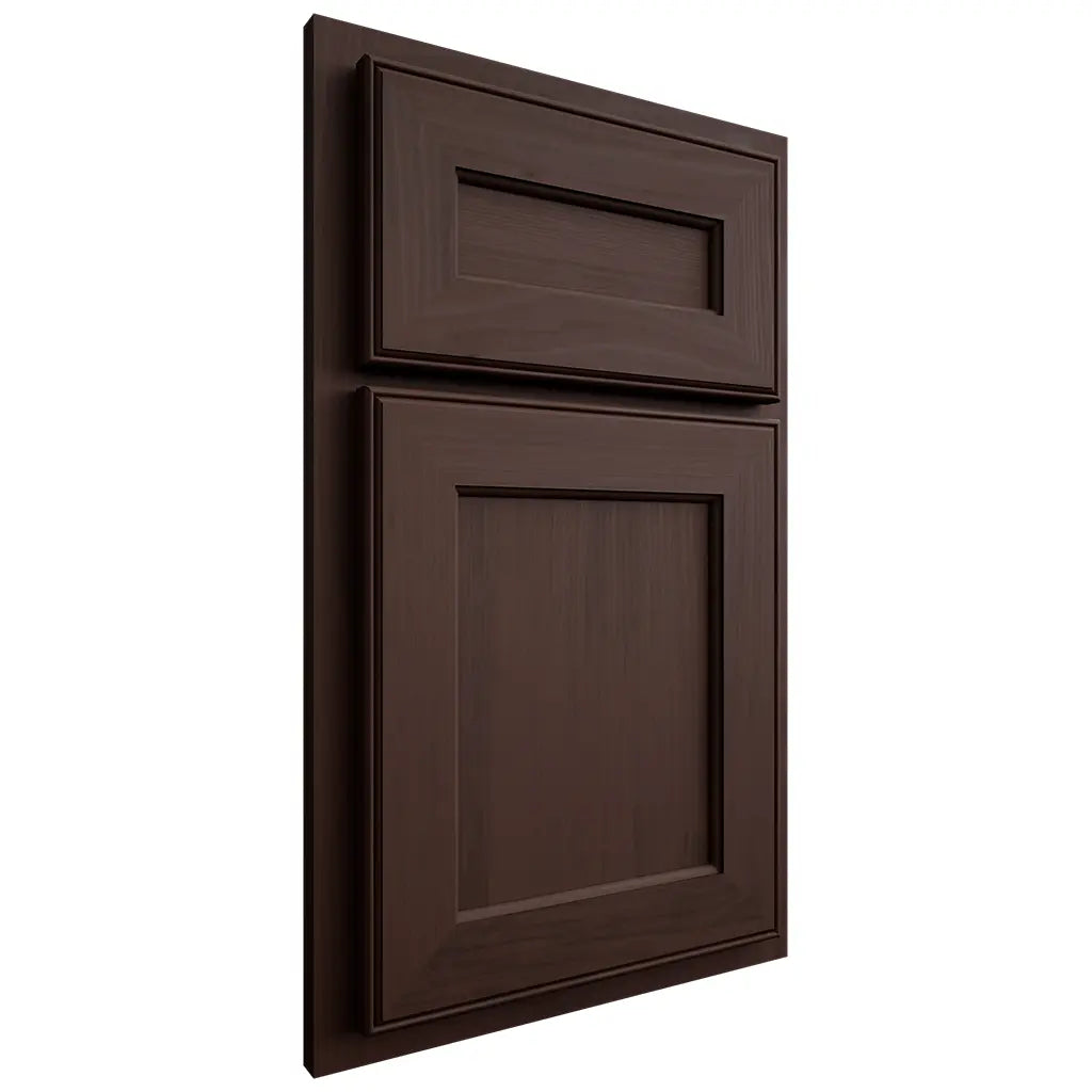 Shiloh Cabinetry Partial Overlay Essex Walnut Plain Cut Bison Door