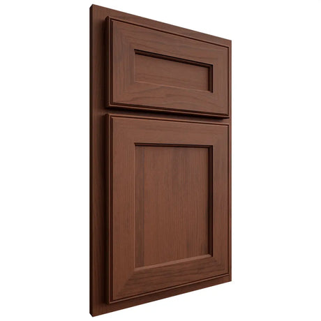 Shiloh Cabinetry Partial Overlay Essex Walnut Plain Cut Rye Door