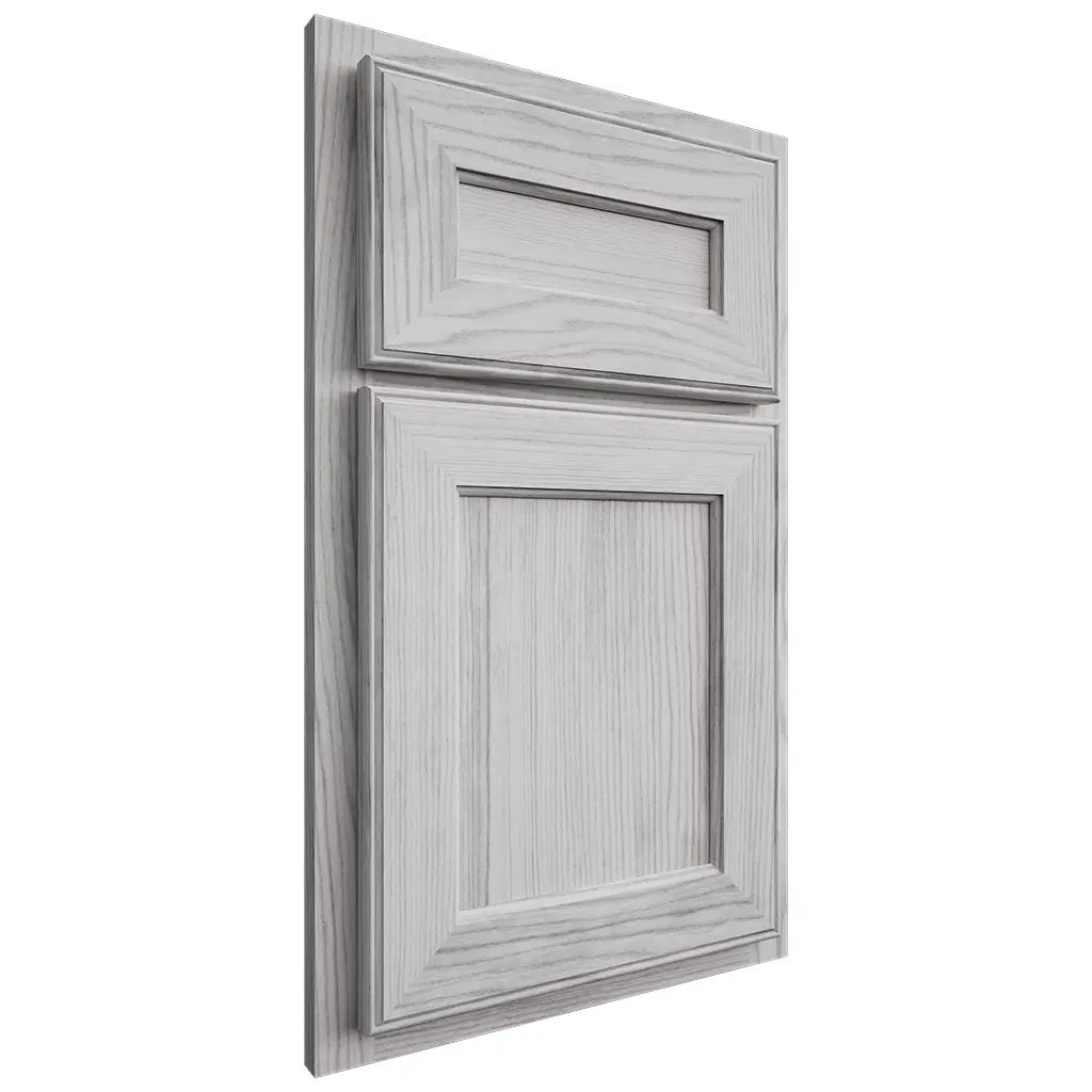 Shiloh Cabinetry Partial Overlay Essex Walnut Plain Cut Stratus Door
