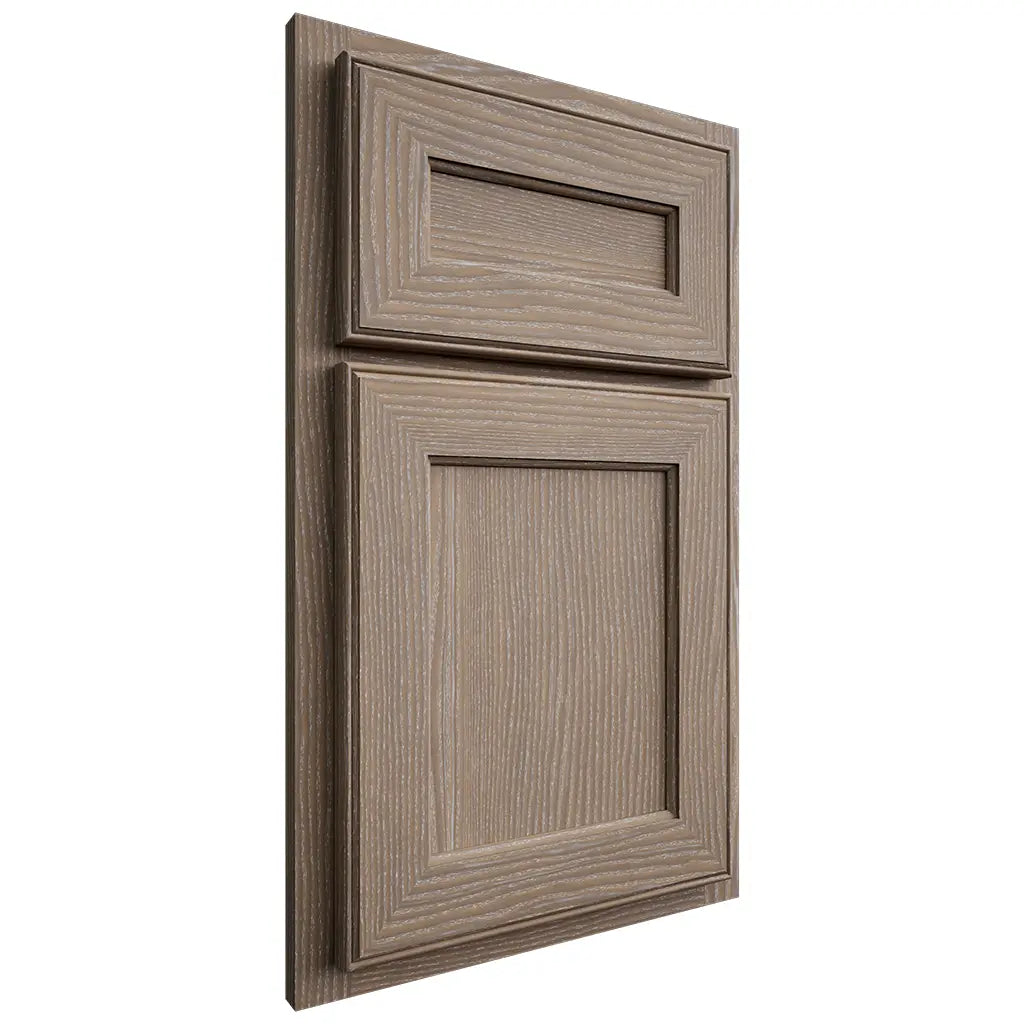 Shiloh Cabinetry Partial Overlay Essex White Oak Plain Cut Almond Door