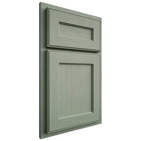 Shiloh Cabinetry Partial Overlay Essex White Oak Plain Cut Moss Door