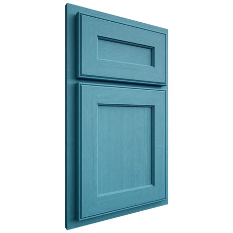 Shiloh Cabinetry Partial Overlay Essex White Oak Quarter Sawn Aqua Door