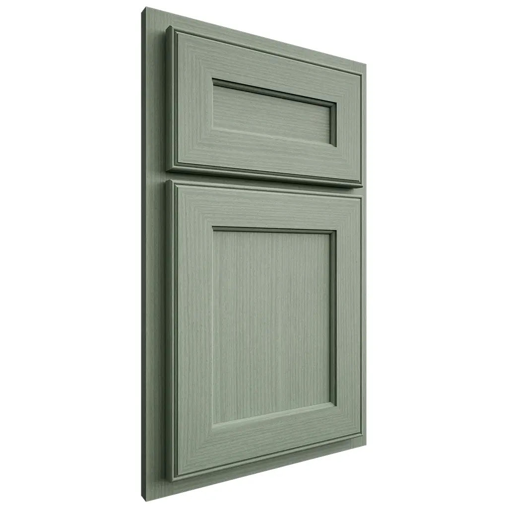 Shiloh Cabinetry Partial Overlay Essex White Oak Rift Cut Moss Door