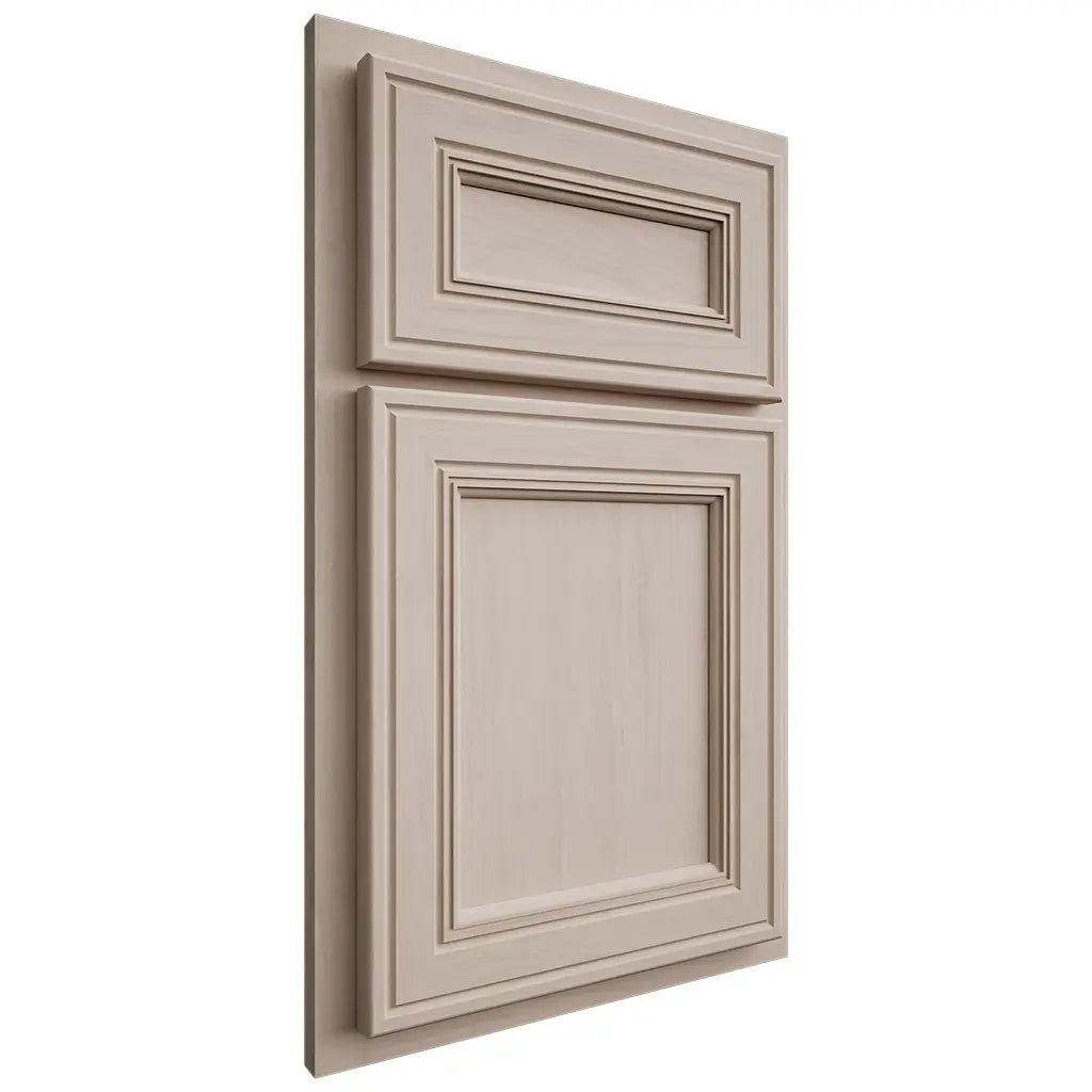 Shiloh Cabinetry Partial Overlay Glenbrook Alder Plain Cut White Sands Door