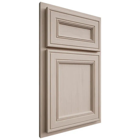 Shiloh Cabinetry Partial Overlay Glenbrook Alder Plain Cut White Sands Door