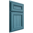 Shiloh Cabinetry Partial Overlay Glenbrook Hickory Plain Cut Aqua Door