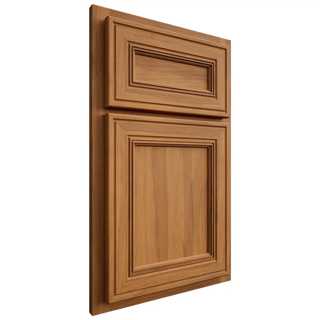 Shiloh Cabinetry Partial Overlay Glenbrook Hickory Plain Cut Medium Door