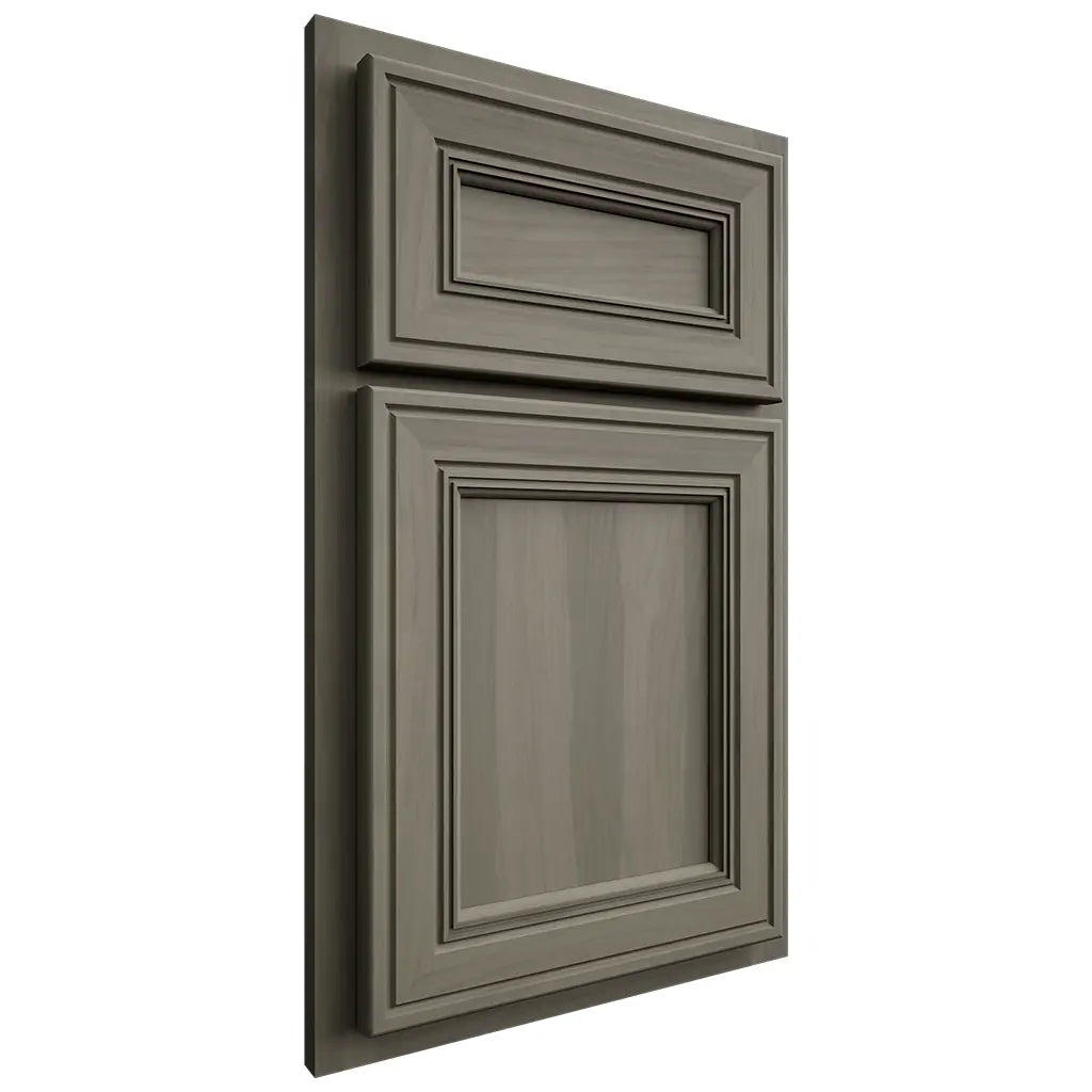 Shiloh Cabinetry Partial Overlay Glenbrook Hickory Plain Cut Thyme Door