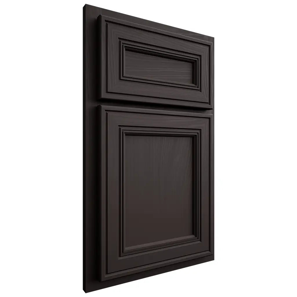 Shiloh Cabinetry Partial Overlay Glenbrook Poplar Plain Cut Carbon Door