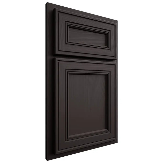 Shiloh Cabinetry Partial Overlay Glenbrook Poplar Plain Cut Carbon Door