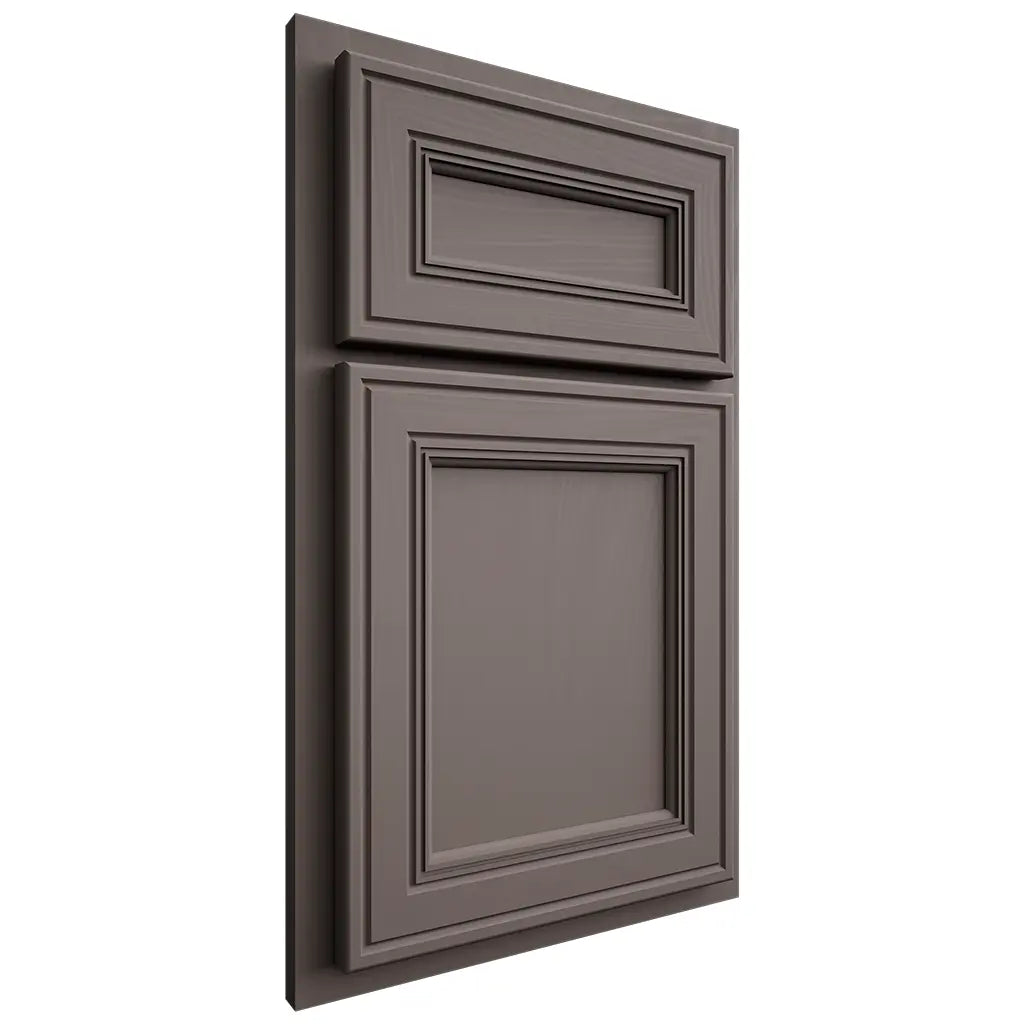 Shiloh Cabinetry Partial Overlay Glenbrook Poplar Plain Cut Heatherstone Door