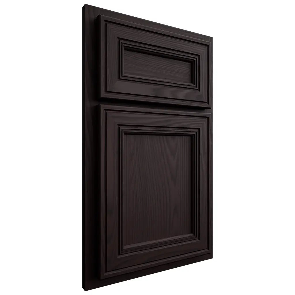 Shiloh Cabinetry Partial Overlay Glenbrook Red Oak Plain Cut Espresso Door