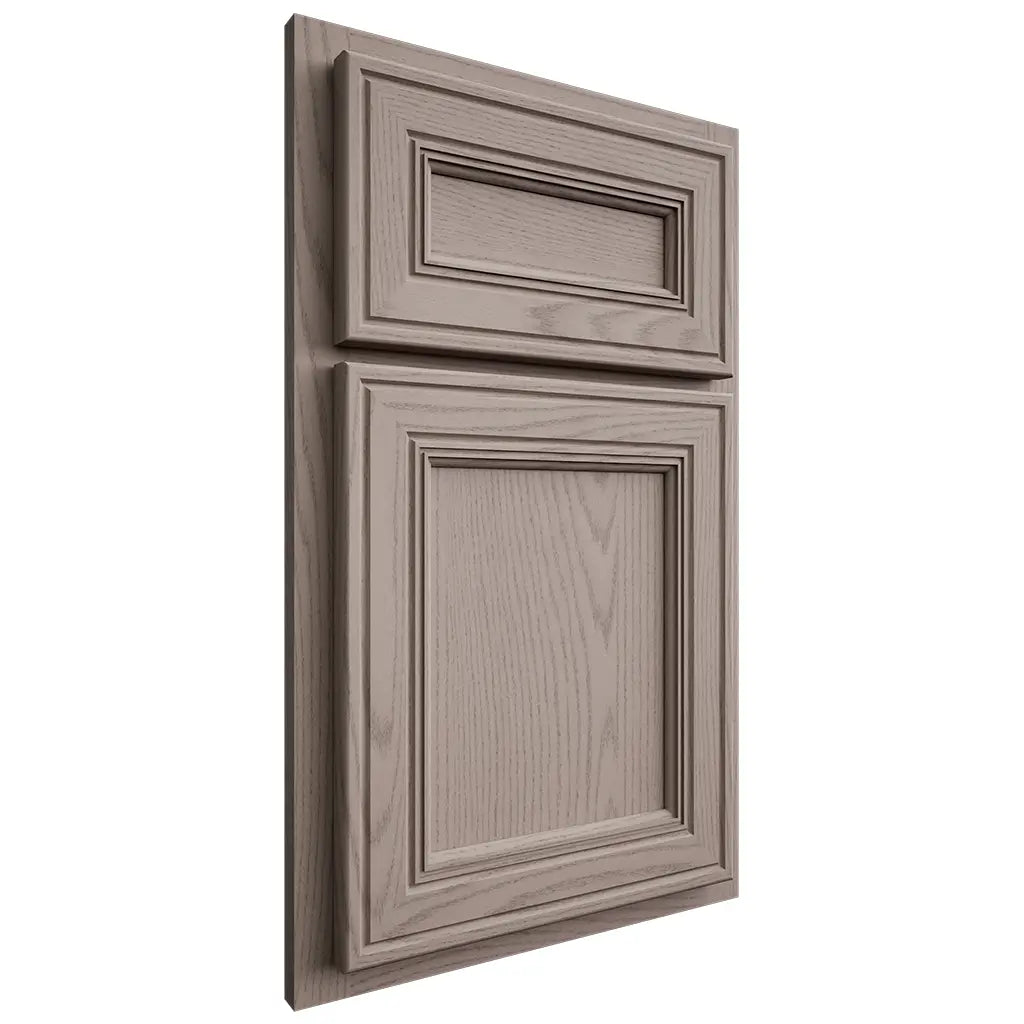 Shiloh Cabinetry Partial Overlay Glenbrook Red Oak Plain Cut Sterling Door