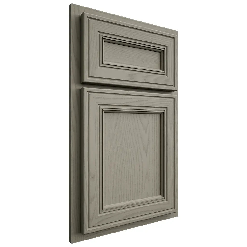 Shiloh Cabinetry Partial Overlay Glenbrook Red Oak Plain Cut Thyme Door