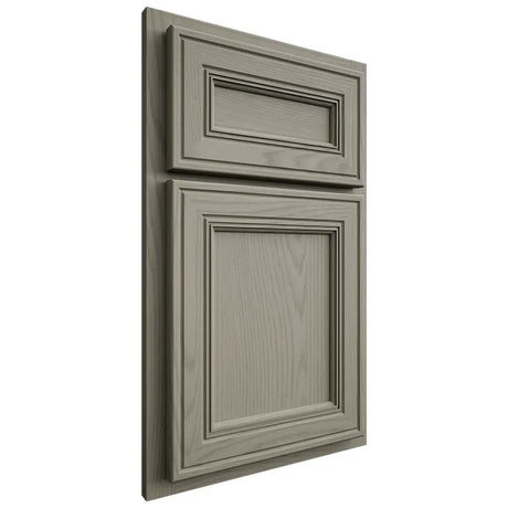 Shiloh Cabinetry Partial Overlay Glenbrook Red Oak Plain Cut Thyme Door