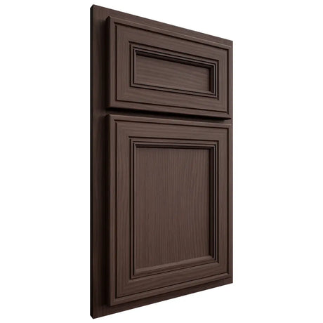 Shiloh Cabinetry Partial Overlay Glenbrook White Oak Plain Cut Dusk Door
