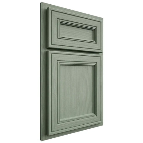 Shiloh Cabinetry Partial Overlay Glenbrook White Oak Plain Cut Moss Door