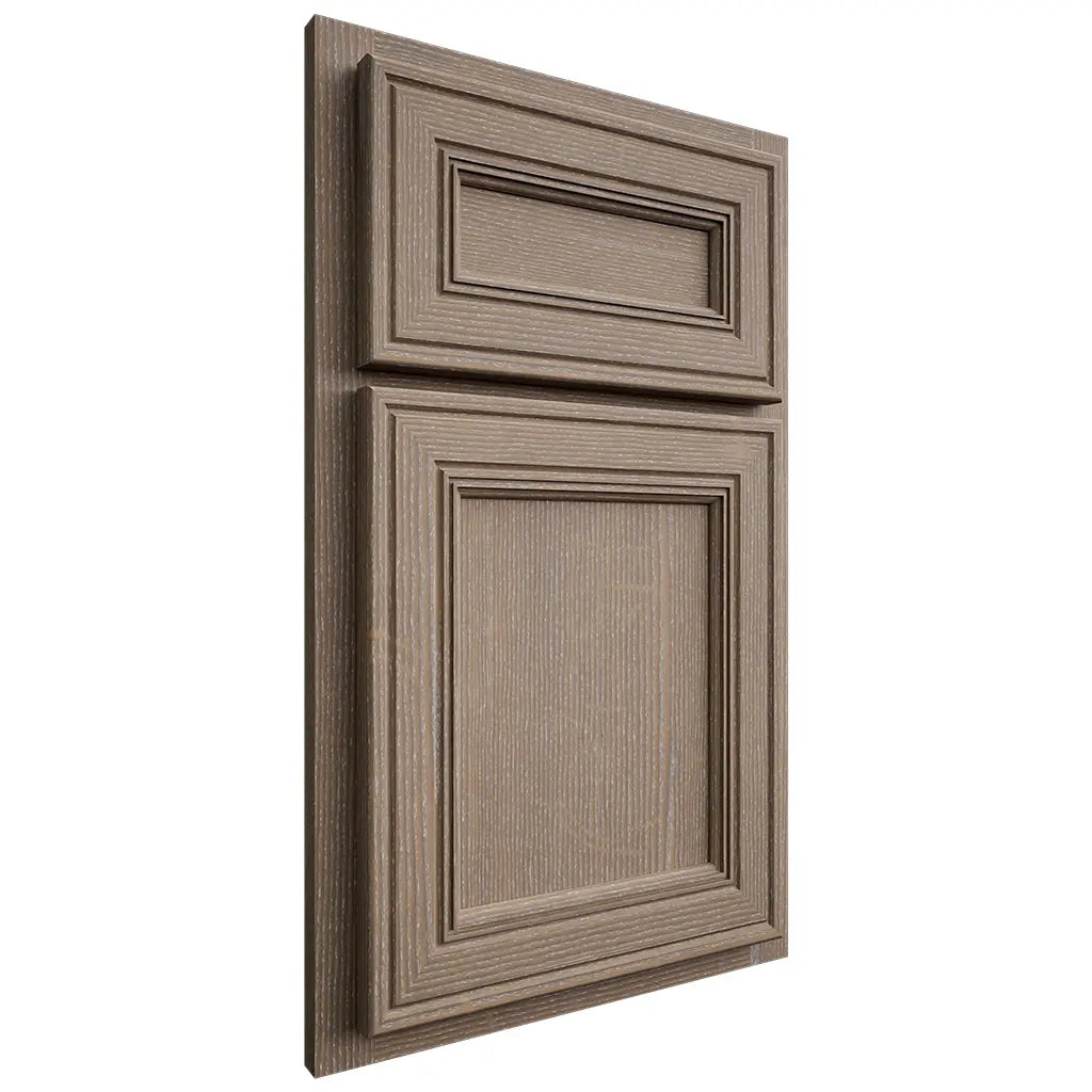 Shiloh Cabinetry Partial Overlay Glenbrook White Oak Quarter Sawn Almond Door