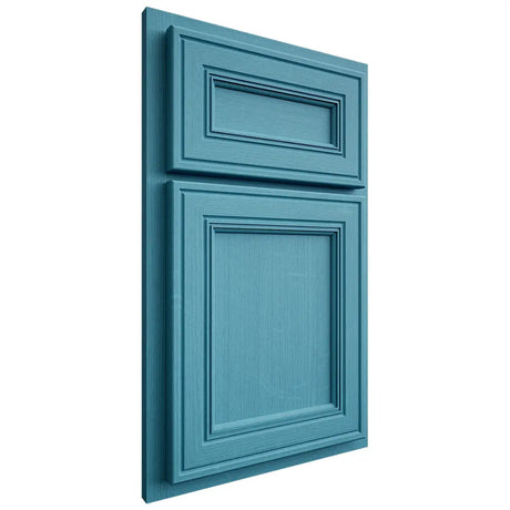 Shiloh Cabinetry Partial Overlay Glenbrook White Oak Quarter Sawn Aqua Door
