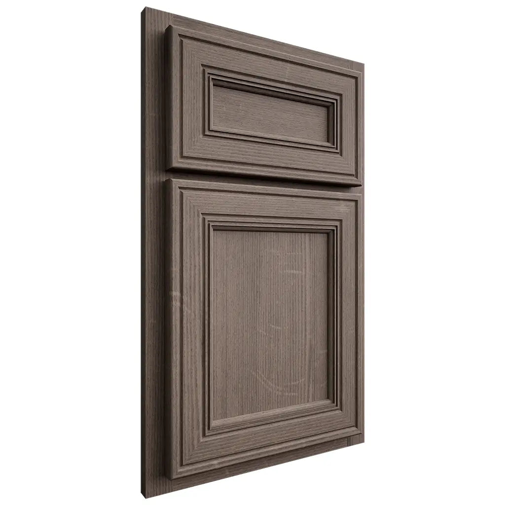 Shiloh Cabinetry Partial Overlay Glenbrook White Oak Quarter Sawn Clay Door