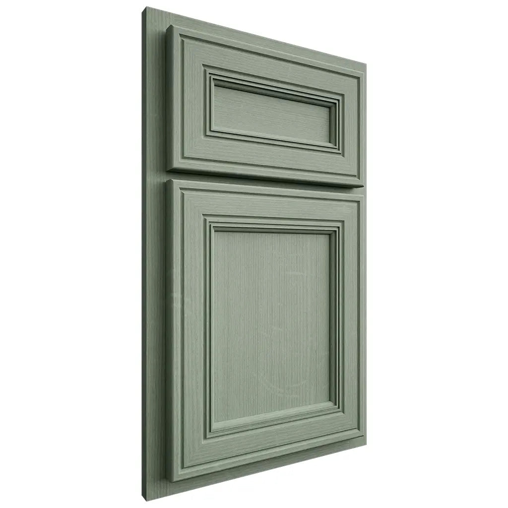 Shiloh Cabinetry Partial Overlay Glenbrook White Oak Quarter Sawn Moss Door