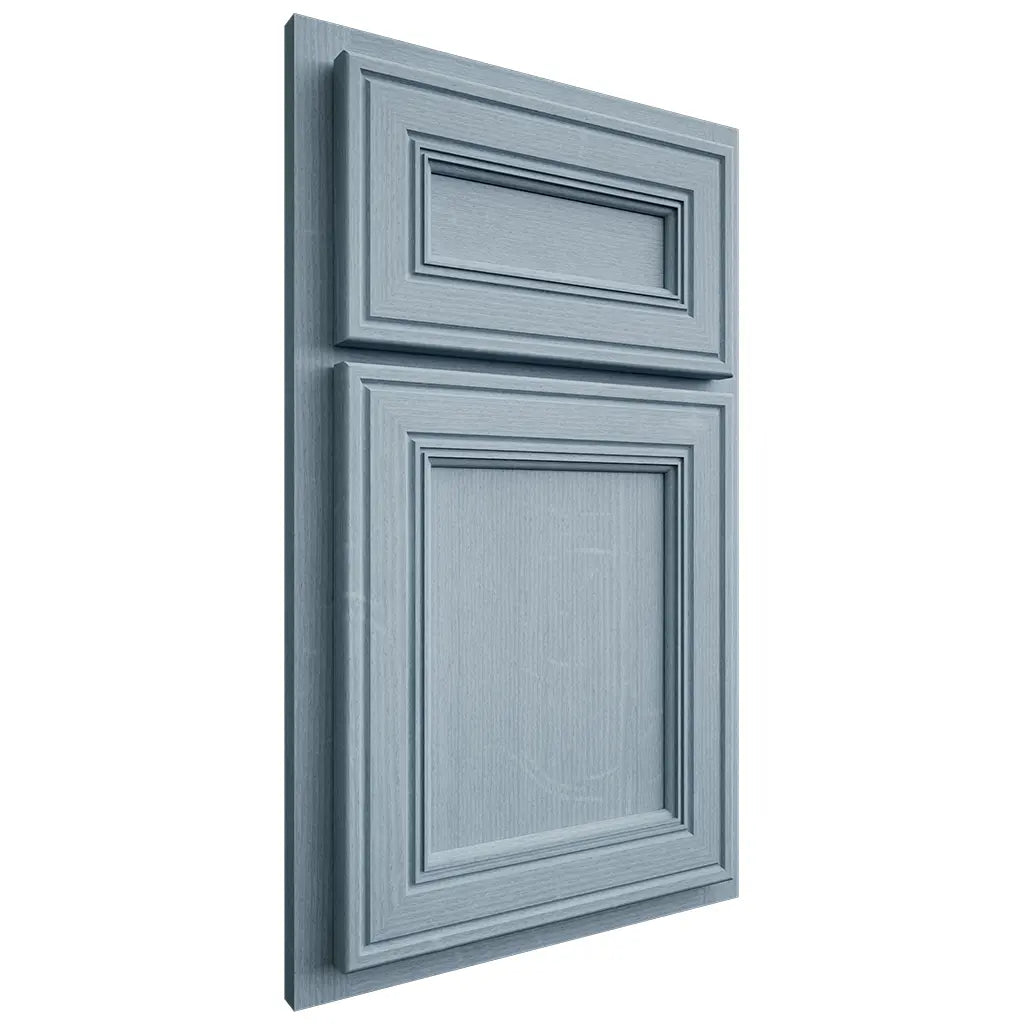 Shiloh Cabinetry Partial Overlay Glenbrook White Oak Quarter Sawn Sky Door