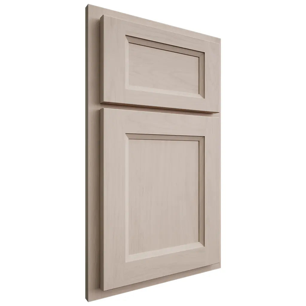 Shiloh Cabinetry Partial Overlay Greensboro Alder Plain Cut White Sands Door