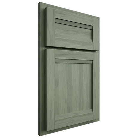 Shiloh Cabinetry Partial Overlay Greensboro Hickory Plain Cut Moss Door