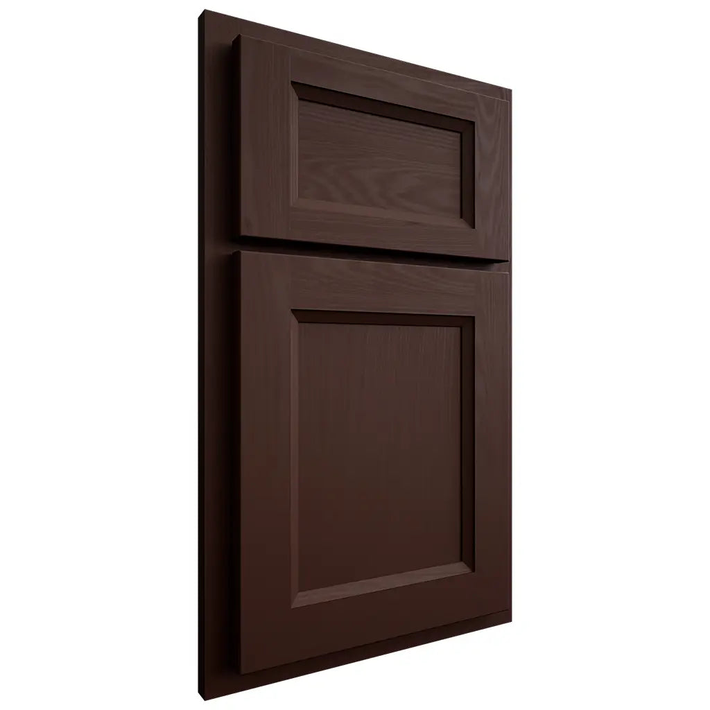 Shiloh Cabinetry Partial Overlay Greensboro Maple Plain Cut Cocoa Door