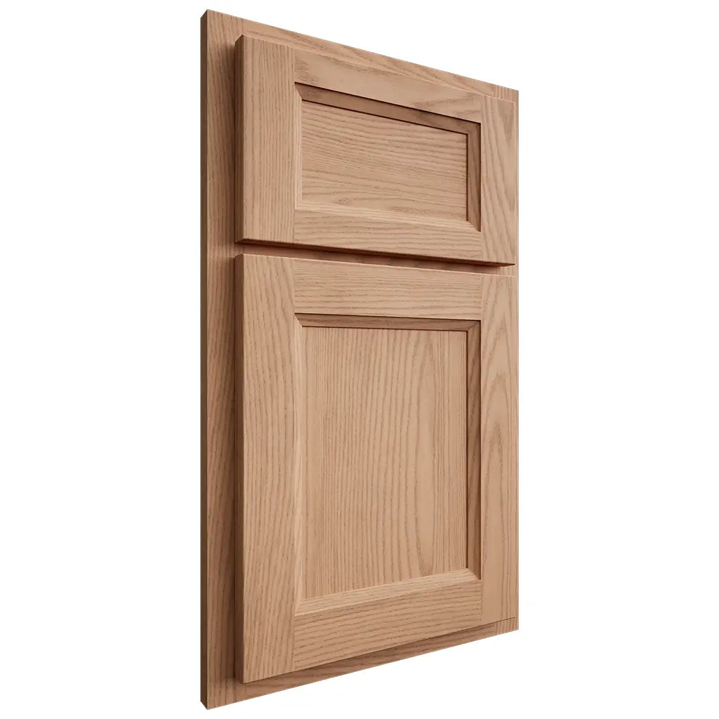 Shiloh Cabinetry Partial Overlay Greensboro Red Oak Plain Cut Natural Door