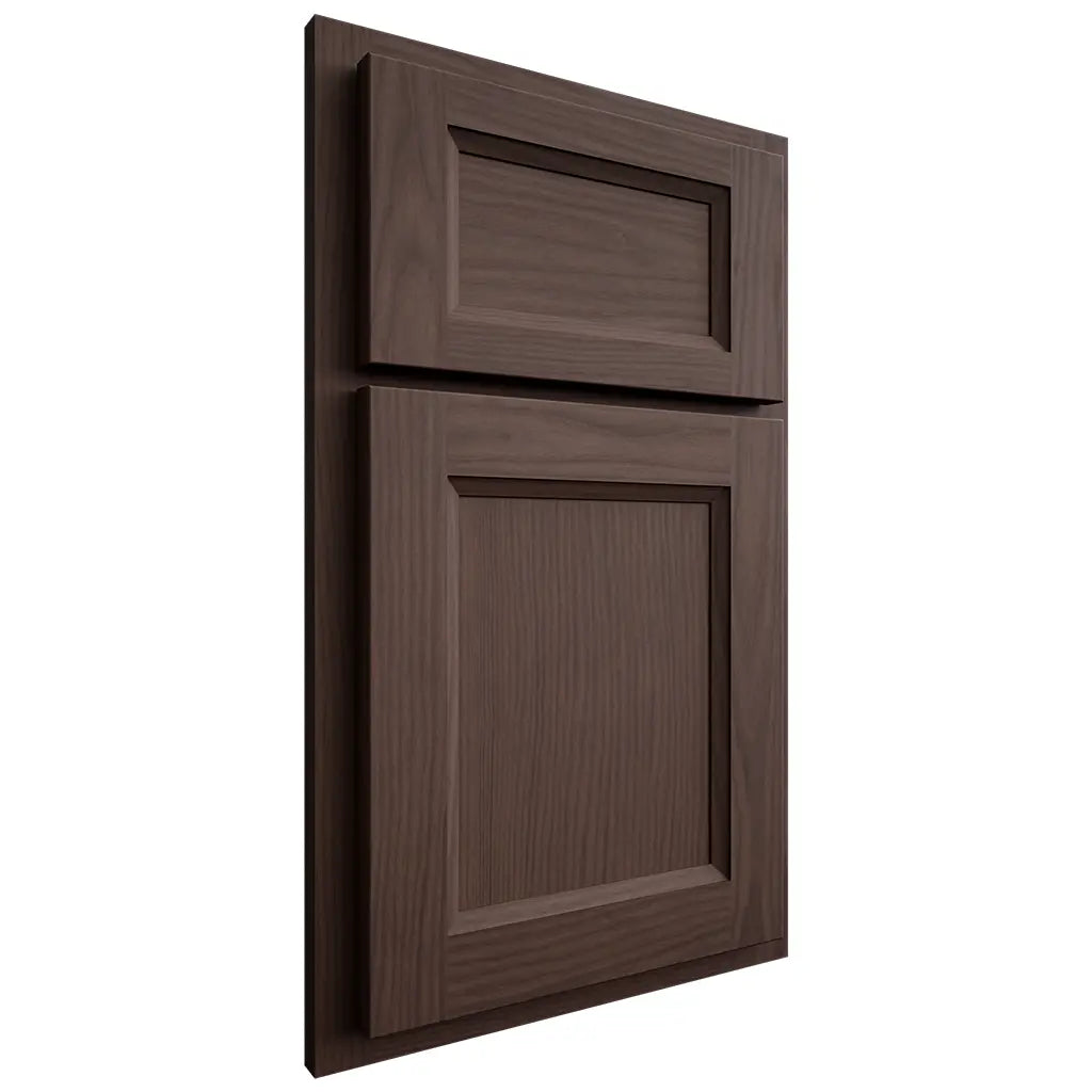 Shiloh Cabinetry Partial Overlay Greensboro White Oak Plain Cut Dusk Door
