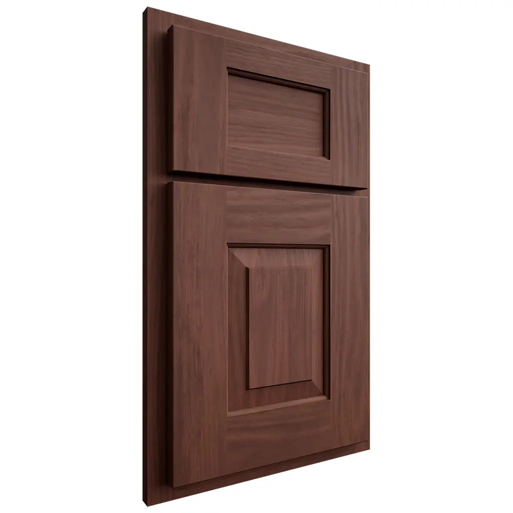 Shiloh Cabinetry Partial Overlay Hamlin Cherry Plain Cut Bourbon Door