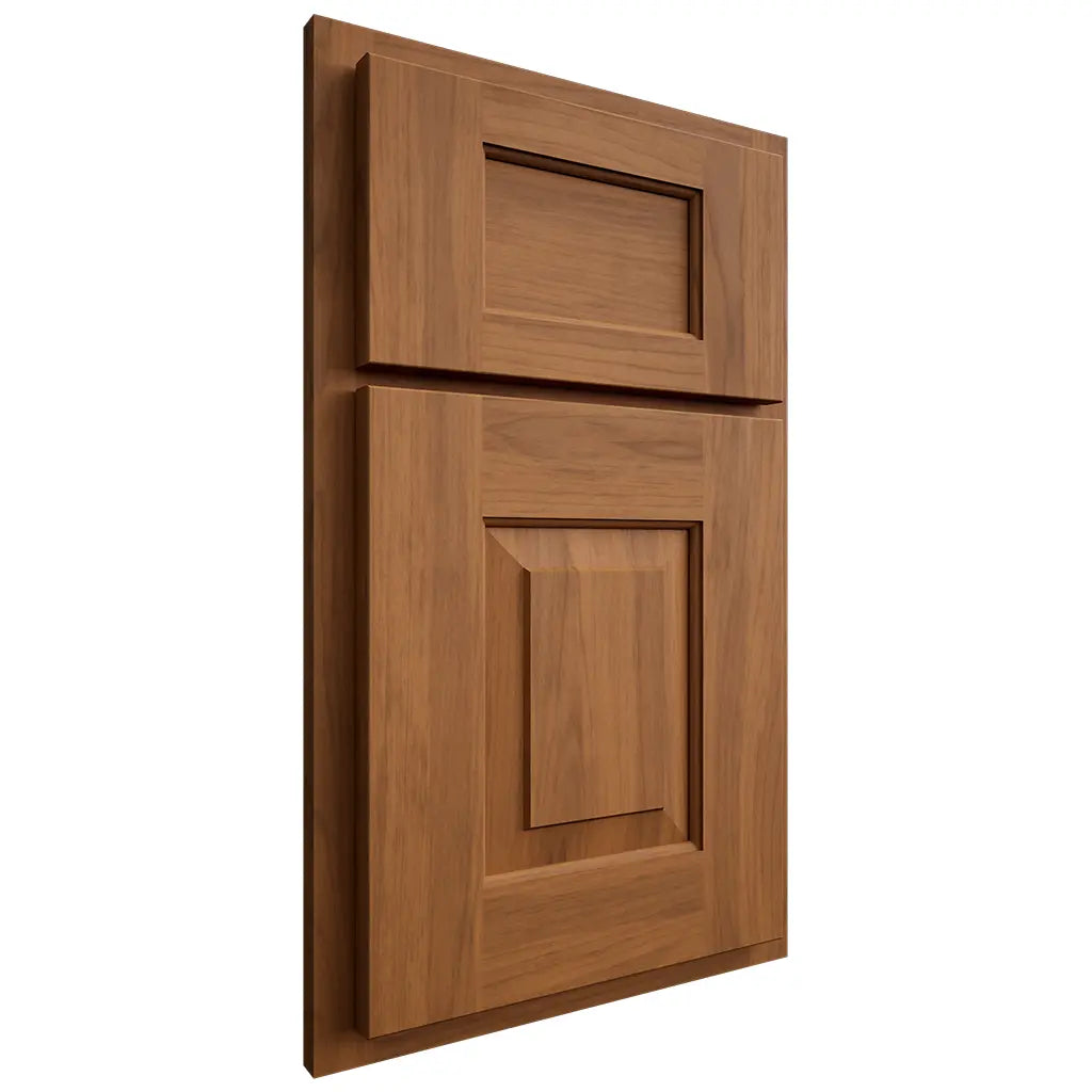 Shiloh Cabinetry Partial Overlay Hamlin Hickory Plain Cut Chestnut Door