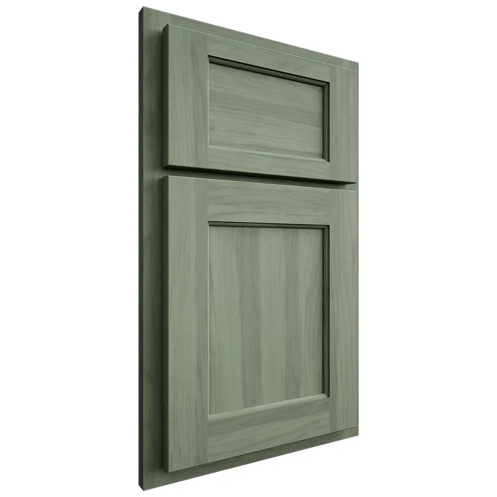 Shiloh Cabinetry Partial Overlay Hamlin Hickory Plain Cut Moss Door