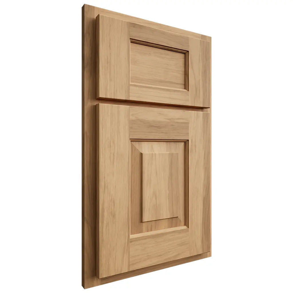 Shiloh Cabinetry Partial Overlay Hamlin Hickory Plain Cut Natural Door