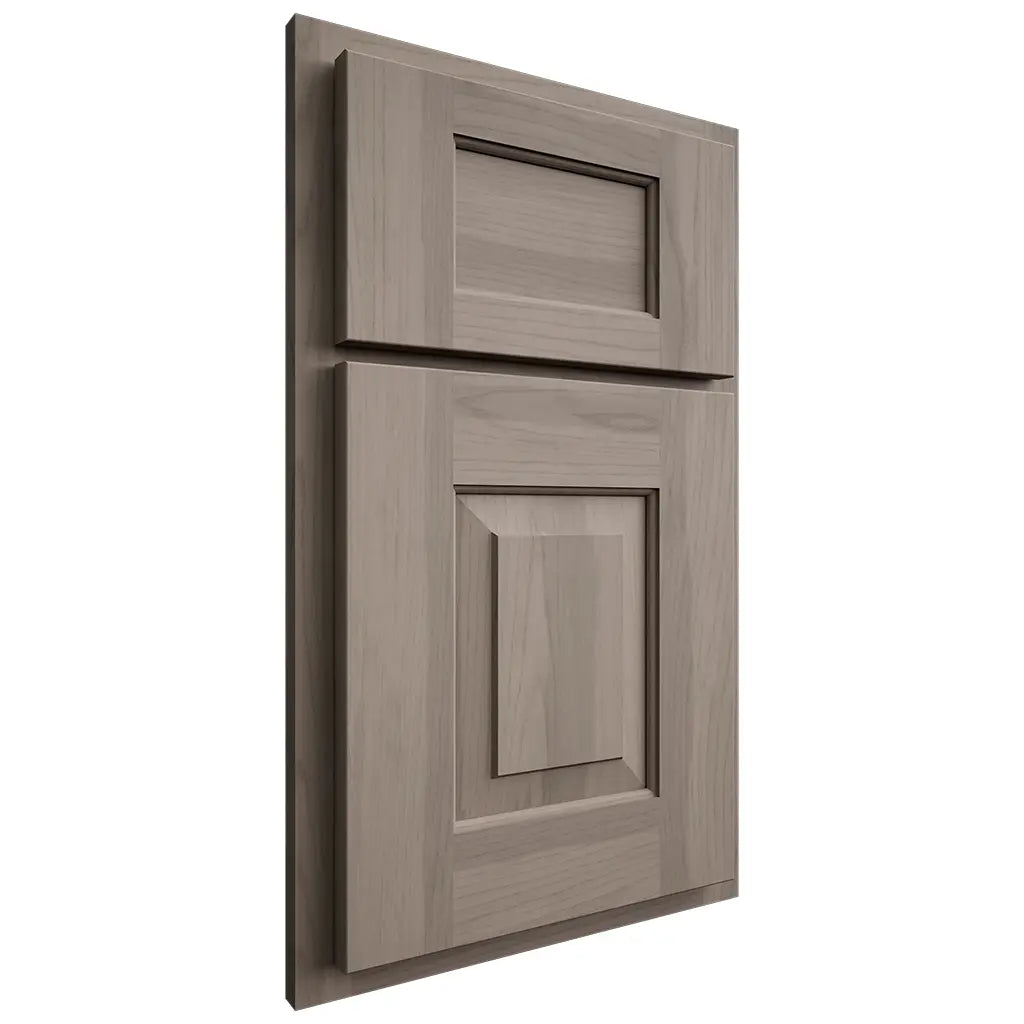 Shiloh Cabinetry Partial Overlay Hamlin Hickory Plain Cut Sterling Door
