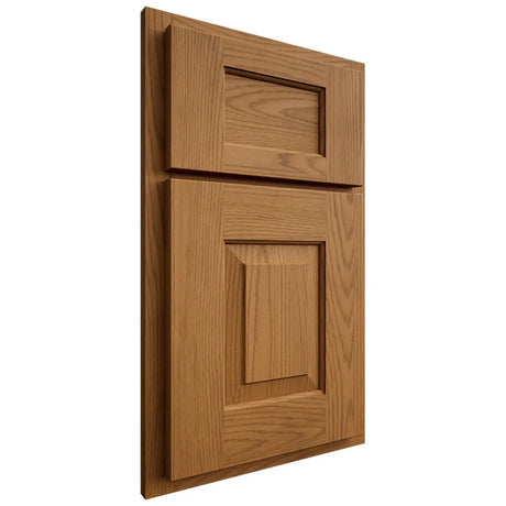 Shiloh Cabinetry Partial Overlay Hamlin Red Oak Plain Cut Autumn Door