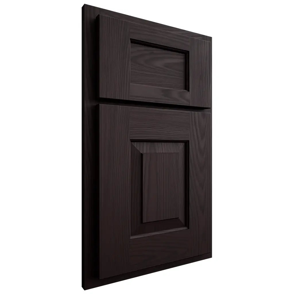 Shiloh Cabinetry Partial Overlay Hamlin Red Oak Plain Cut Espresso Door