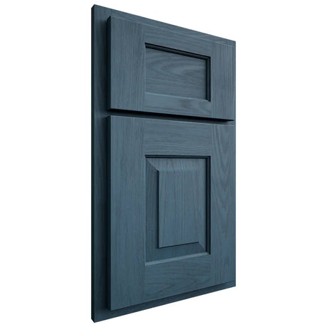 Shiloh Cabinetry Partial Overlay Hamlin Red Oak Plain Cut Hudson Door